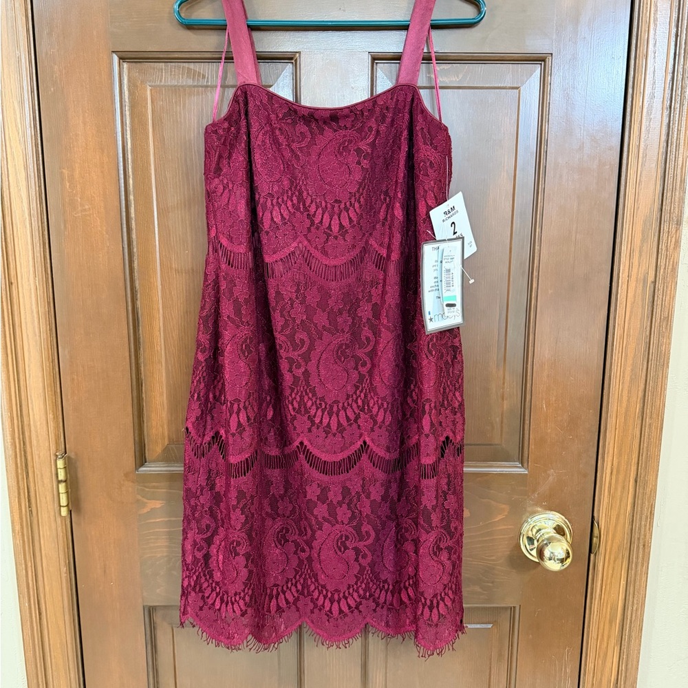 R&M Richards Deep Red Lace Dress